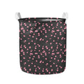 Pink Cherry Pattern Print Collapsible Laundry Basket