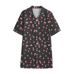 Pink Cherry Pattern Print Cotton Hawaiian Shirt