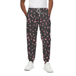 Pink Cherry Pattern Print Cotton Pants