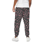 Pink Cherry Pattern Print Cotton Pants