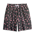 Pink Cherry Pattern Print Cotton Shorts