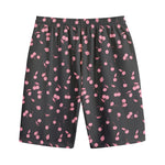 Pink Cherry Pattern Print Cotton Shorts