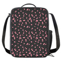 Pink Cherry Pattern Print Crossbody Lunch Bag