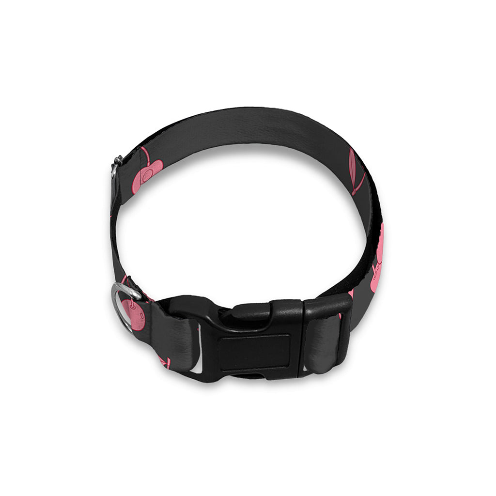 Pink Cherry Pattern Print Dog Collar