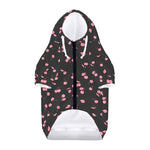 Pink Cherry Pattern Print Dog Zip Up Hoodie