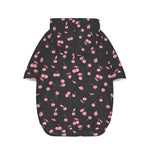 Pink Cherry Pattern Print Dog Zip Up Hoodie