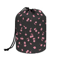 Pink Cherry Pattern Print Drawstring Makeup Bag