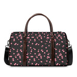 Pink Cherry Pattern Print Duffle Bag