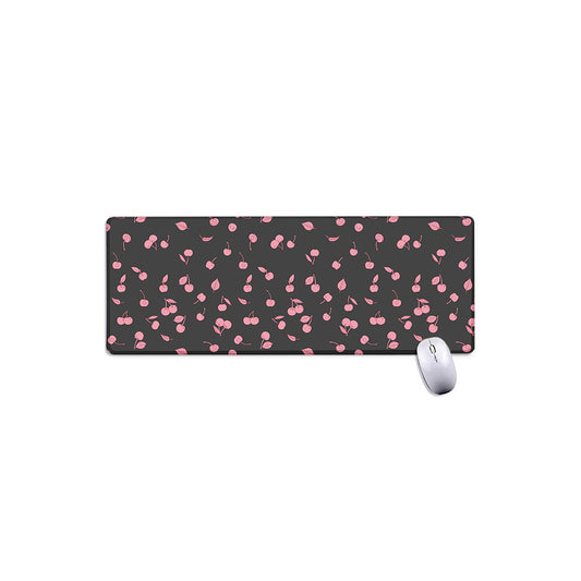 Pink Cherry Pattern Print Extended Mouse Pad