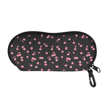 Pink Cherry Pattern Print Glasses Case