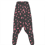 Pink Cherry Pattern Print Hammer Pants