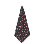 Pink Cherry Pattern Print Hand Towel