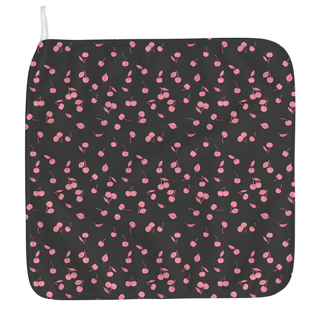 Pink Cherry Pattern Print Hand Towel