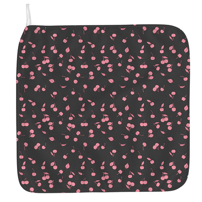 Pink Cherry Pattern Print Hand Towel