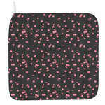Pink Cherry Pattern Print Hand Towel