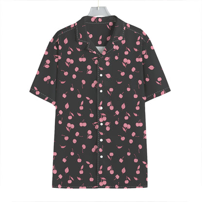 Pink Cherry Pattern Print Hawaiian Shirt