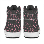 Pink Cherry Pattern Print High Top Leather Sneakers