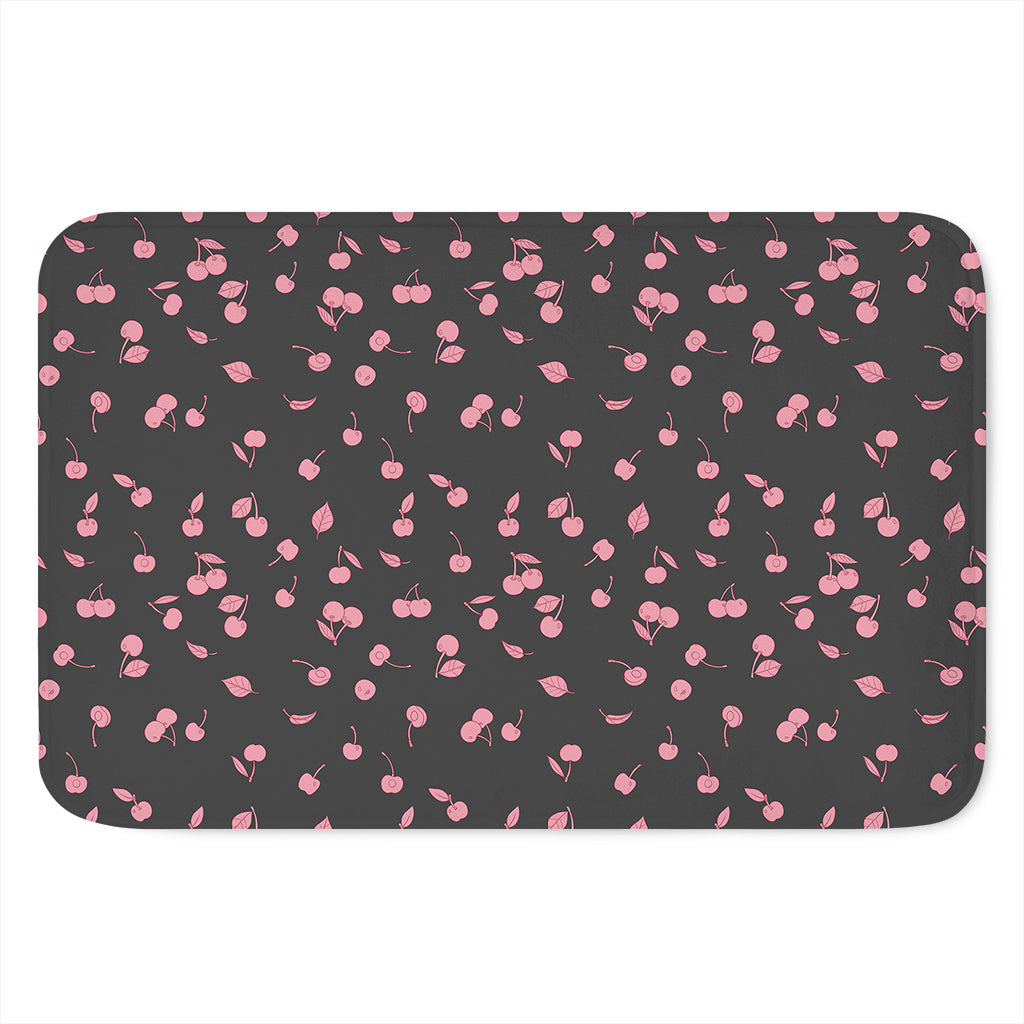 Pink Cherry Pattern Print Indoor Door Mat