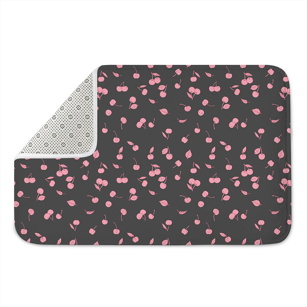 Pink Cherry Pattern Print Indoor Door Mat