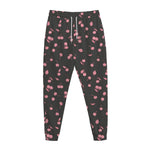 Pink Cherry Pattern Print Jogger Pants