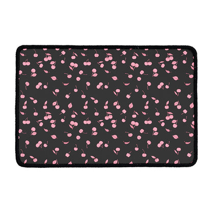 Pink Cherry Pattern Print Kitchen Mat