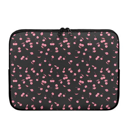 Pink Cherry Pattern Print Laptop Sleeve