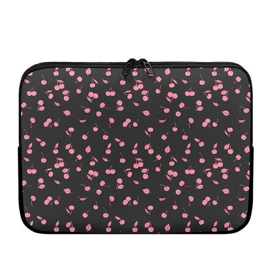 Pink Cherry Pattern Print Laptop Sleeve