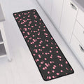 Pink Cherry Pattern Print Long Kitchen Mat