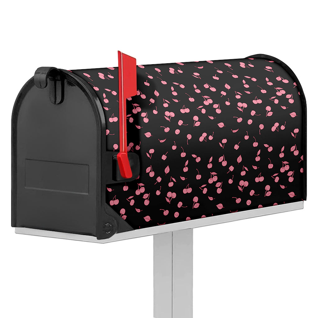 Pink Cherry Pattern Print Mailbox Cover
