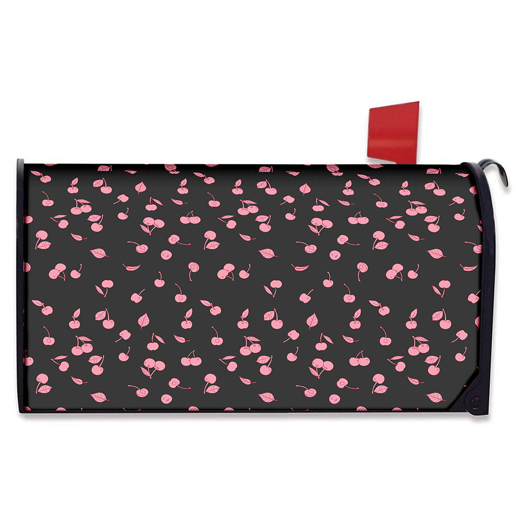 Pink Cherry Pattern Print Mailbox Cover