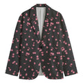 Pink Cherry Pattern Print Men's Blazer