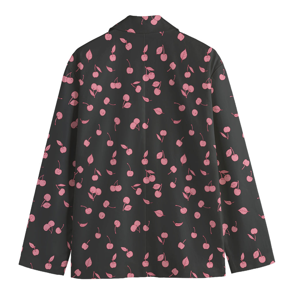 Pink Cherry Pattern Print Men's Blazer