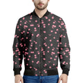 Pink Cherry Pattern Print Men's Bomber Jacket