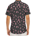 Pink Cherry Pattern Print Men's Deep V-Neck Shirt