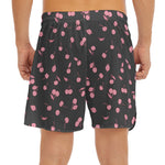 Pink Cherry Pattern Print Men's Split Running Shorts