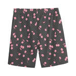 Pink Cherry Pattern Print Men's Sports Shorts