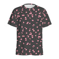 Pink Cherry Pattern Print Men's Athletic T-Shirt