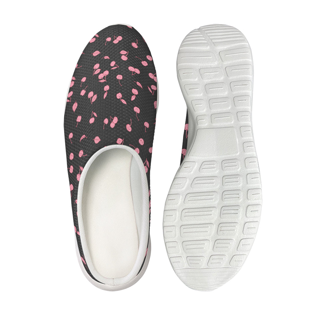 Pink Cherry Pattern Print Mesh Casual Shoes