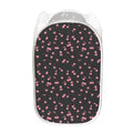 Pink Cherry Pattern Print Mesh Laundry Hamper