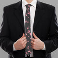 Pink Cherry Pattern Print Necktie