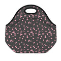 Pink Cherry Pattern Print Neoprene Lunch Bag