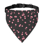 Pink Cherry Pattern Print Over The Collar Dog Bandana