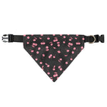 Pink Cherry Pattern Print Over The Collar Dog Bandana