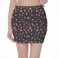 Pink Cherry Pattern Print Pencil Mini Skirt