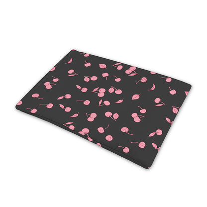 Pink Cherry Pattern Print Pet Cooling Mat Cover