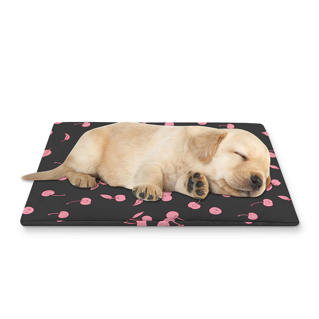 Pink Cherry Pattern Print Pet Cooling Mat Cover