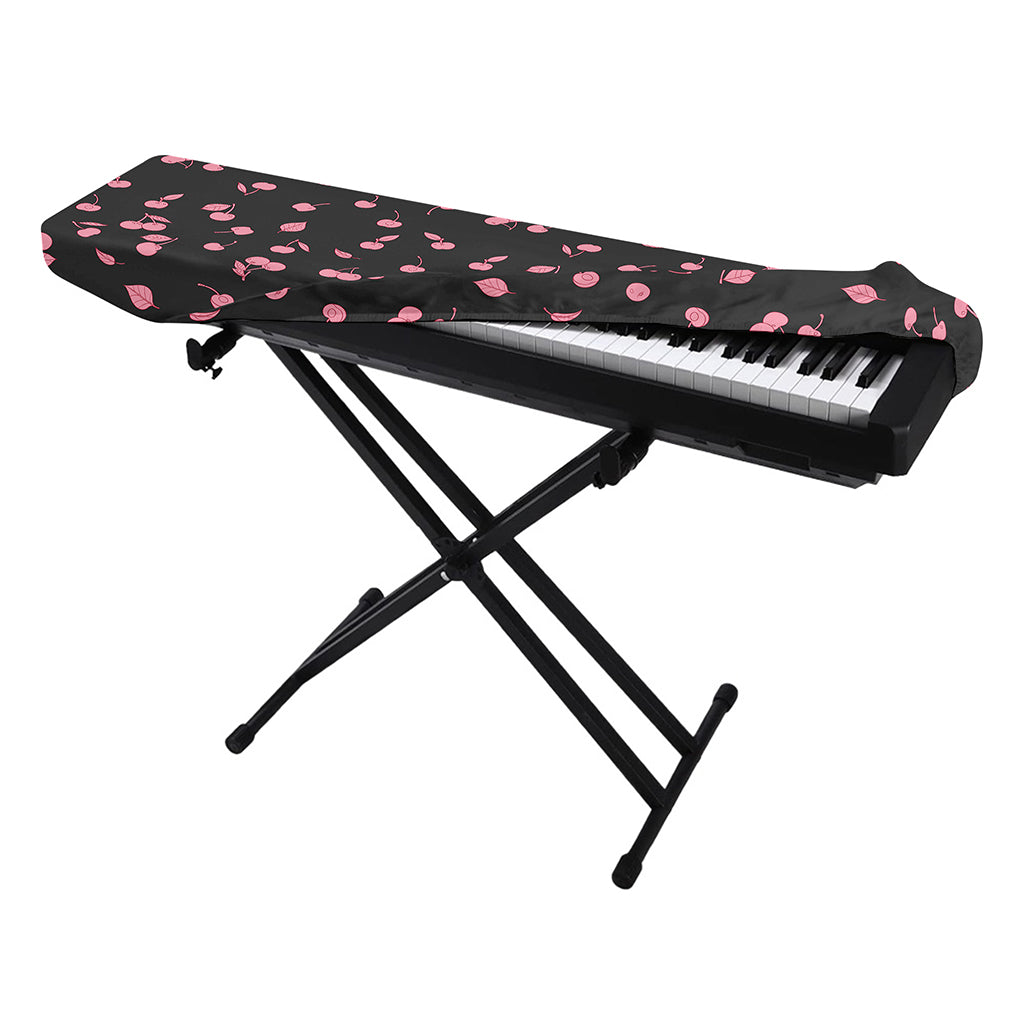 Pink Cherry Pattern Print Piano Keyboard Cover