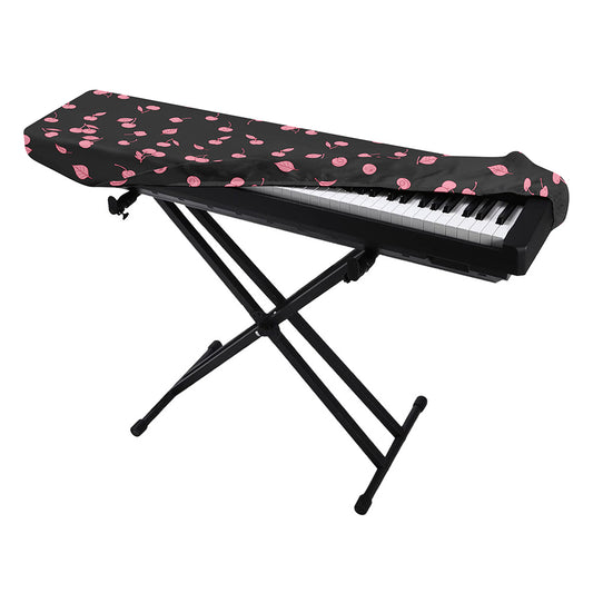 Pink Cherry Pattern Print Piano Keyboard Cover