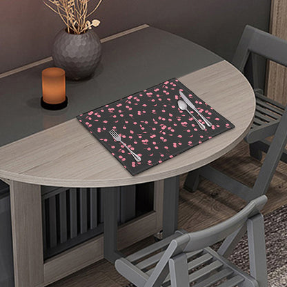 Pink Cherry Pattern Print Placemat