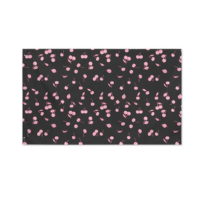 Pink Cherry Pattern Print Polyester Flag